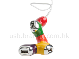 Illustration for article titled Colorful 4-Port USB Star Hub Adapts to Your Workspace
